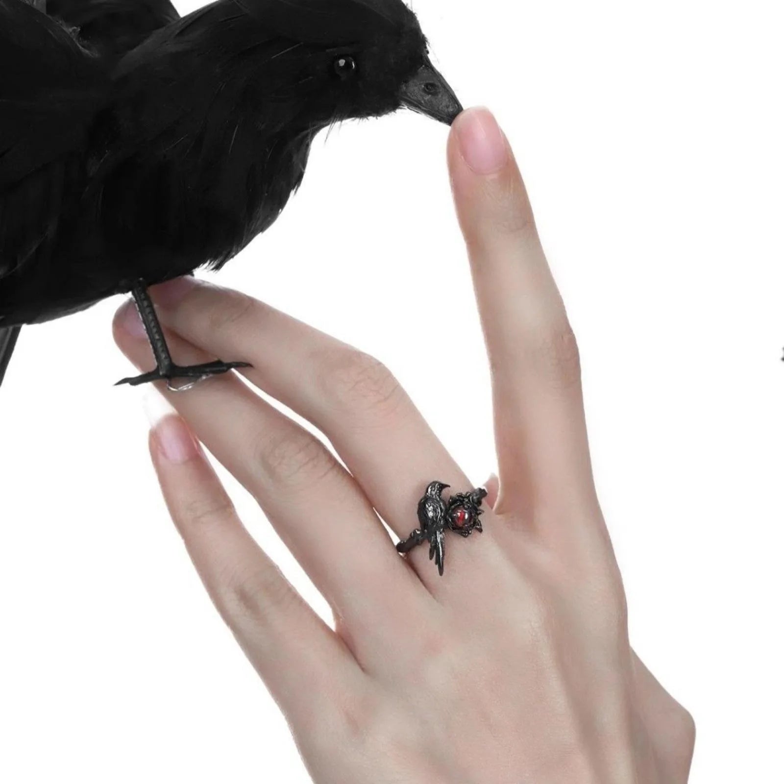 Gothic Black Raven Ring