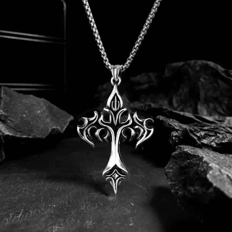 Flame Cross Necklace