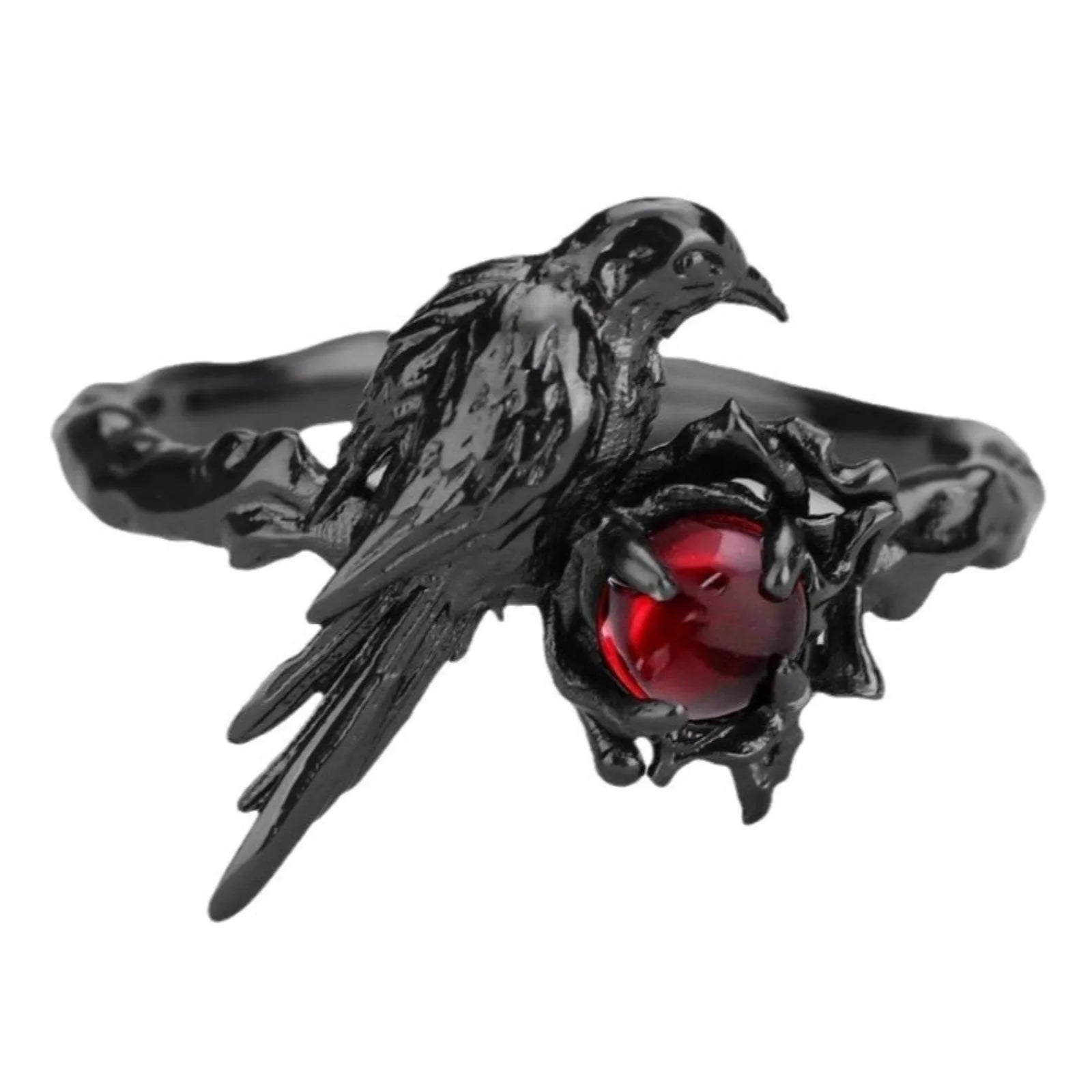 Gothic Black Raven Ring