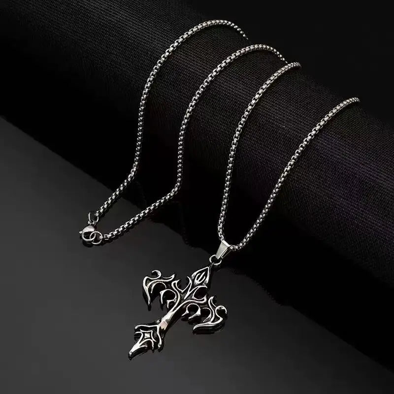 Flame Cross Necklace