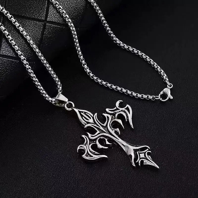 Flame Cross Necklace