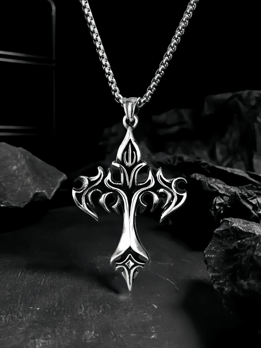 Flame Cross Necklace