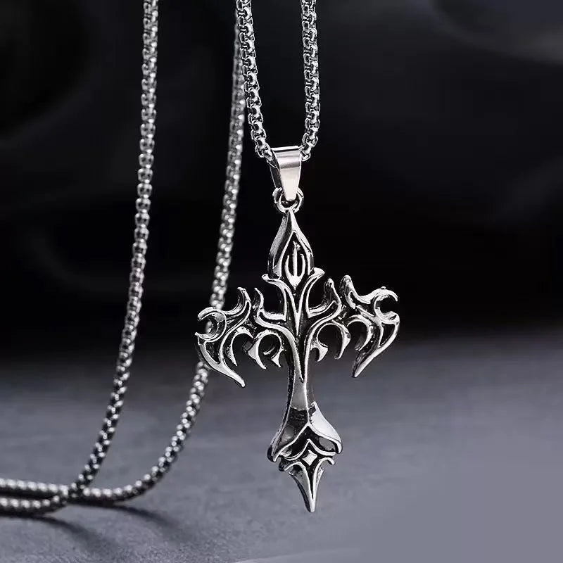 Flame Cross Necklace