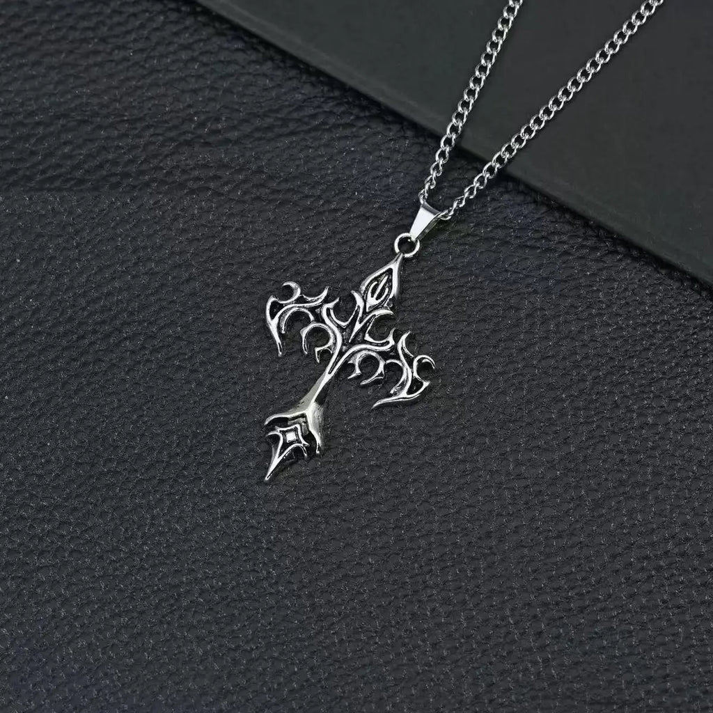 Flame Cross Necklace